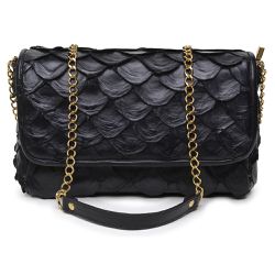 Bolsa em Couro de Pirarucu (Arapaima Gigas) Preto ... - Taia 