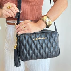 BOLSA VIENA BOX PRETA MEDIA ALÇA DE COURO - BBM-PT - Talita Fidelis | Para mulheres que sabem onde querem pisar