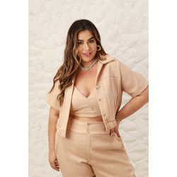 Conjunto Thais Cream - TA242291 - TAMTAUM PLUS SIZE FASHION