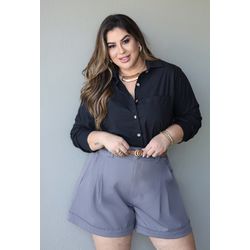 Camisa Cléo Black - TA242208 - TAMTAUM PLUS SIZE FASHION