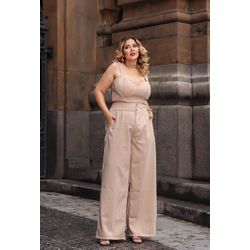 Conjunto Celeste Cream - TA242216 - TAMTAUM PLUS SIZE FASHION