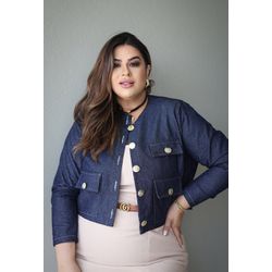 Jaqueta Isabela Denim - TA242063 - TAMTAUM PLUS SIZE FASHION