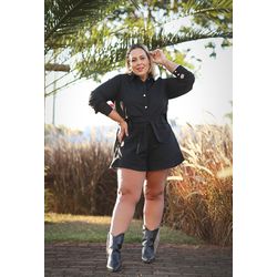 Short Bia Black - TA241557 - TAMTAUM PLUS SIZE FASHION