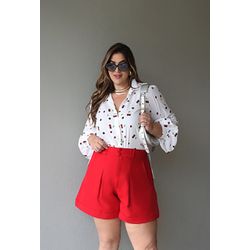 Short Paola Red - TA242099 - TAMTAUM PLUS SIZE FASHION