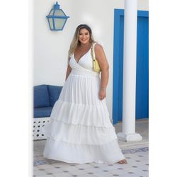 Vestido Analu white - TA241856 - TAMTAUM PLUS SIZE FASHION