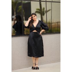 Vestido Ohana Black - TA242234 - TAMTAUM PLUS SIZE FASHION