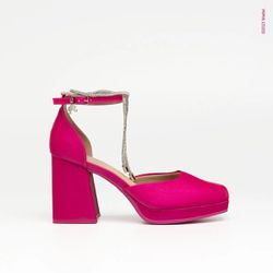 Sapato Boneca Barbie Salto Alto Rosa Metal - 05991 - Tânia Calçados