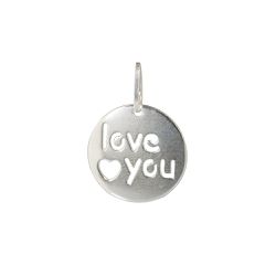 Pingente Medalha Love You Vazado em Prata 925 - P3... - Tarciana Joias