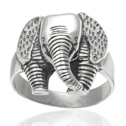 Anel Elefante em Prata 925 Envelhecida - A679 - Tarciana Joias