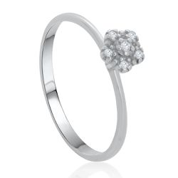 Anel Flor com Zircônias em Prata 925 - A452 - Tarciana Joias