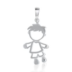 Pingente Menino Médio Vazado em Prata 925 - P050 - Tarciana Joias