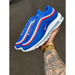 TENIS NK AIR MAX 97 AZUL ROYAL BRANCO VERMELHO - A... - BEM VINDOS 