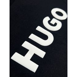 Camiseta Hugo Boss Malha Sofit Preta Com Escrito B... - BEM VINDOS 