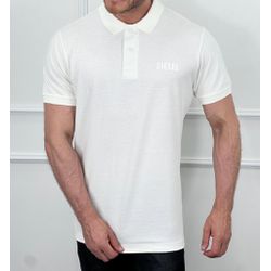 Camiseta Gola Polo Diesel Branco Branco Com Detalh... - BEM VINDOS 