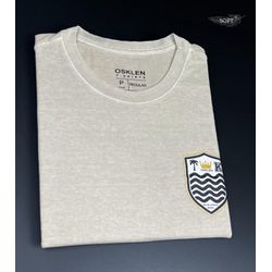 Camiseta Osk Areia Malha Soft Pima Com Logo Latera... - BEM VINDOS 