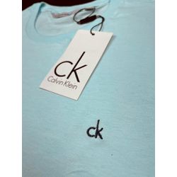 Camiseta CK Básica Malha 100% Algodão Azul Bebê - ... - BEM VINDOS 