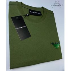 Camiseta Básica Armani AX Malha Tanguis Pima Verde... - BEM VINDOS 