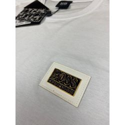 Camiseta Hugo BSS Malha Pima Peruana Branca Aplica... - BEM VINDOS 