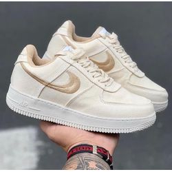 TENIS NK AIR FORCE 1 LONA CREME SIMB BORDADO - AIR... - BEM VINDOS 