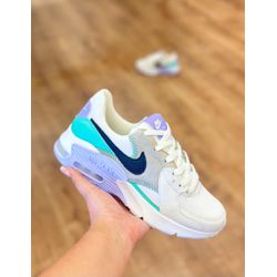 Tenis Nk Air Max Excee Couro Branco/Lilis/Verde - ... - BEM VINDOS 