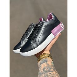 TENIS DOLCE GABBANA PORTOFINO PRETO/ROSA - DG008 - BEM VINDOS 