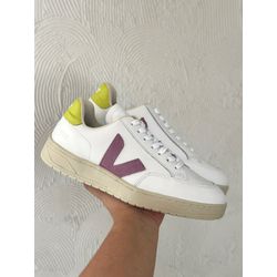 TENIS VERT V-12 BRANCO LIMA E ROXO - V12P-07 - BEM VINDOS 