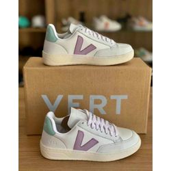 TENIS VERT V-12 BRANCO/LILAS/ACQUA - V12-05 - BEM VINDOS 