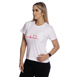 Camiseta Baby Look Feminina Estampa Coração - TechMalhas