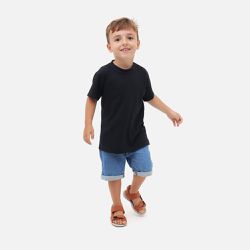 Camiseta Infantil Algodão Preto - TechMalhas