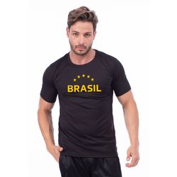 Camisa Masculina Dry Fit Copa Torcedor Preta - TechMalhas