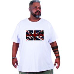 Camiseta Masculina Estampa Bandeira Plus Size Bran... - TechMalhas