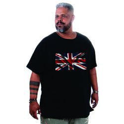 Camiseta Masculina Estampa Bandeira Plus Size Pret - TechMalhas