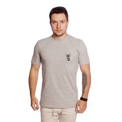 Camiseta Masculina Estampa Hard Rock Cinza - TechMalhas