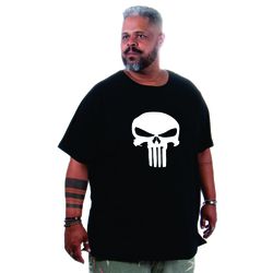 Camiseta Masculina Estampa Justiceiro Plus Size Pr... - TechMalhas