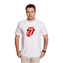 Camiseta Masculina Estampa Rock Branca - TechMalhas