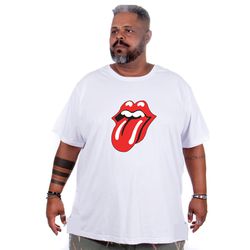 Camiseta Masculina Estampa Rock Plus Size Branca - TechMalhas