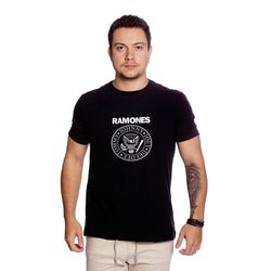 Camiseta Masculina Estampa Ramones Preta - TechMalhas