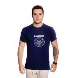 Camiseta Masculina Estampa Ramones Azul - TechMalhas