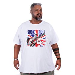 Camiseta Masculina Estampa Rock 'n' Roll Plus Size... - TechMalhas