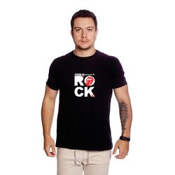 Camiseta Masculina Estampa Rock Preta - TechMalhas