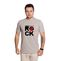 Camiseta Masculina Estampa Rock Cinza - TechMalhas