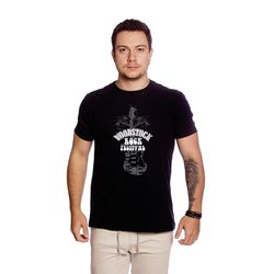 Camiseta Masculina Estampa Rock Festival Preta - TechMalhas