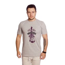 Camiseta Masculina Estampa Rock Festival Cinza - TechMalhas