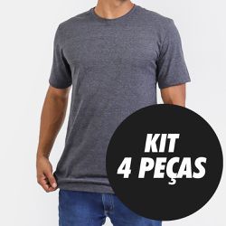 Kit 4 Camisetas Masculinas Básicas - TechMalhas