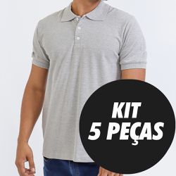 Kit 5 Camisas Polo Masculina - TechMalhas