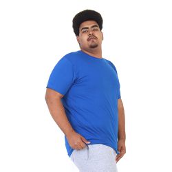 Camiseta Masculina Básica Plus Size Azul - TechMalhas