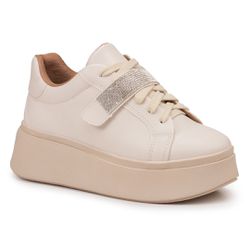 Tênis Feminino Casual Off White Plataforma Sola Al... - TENEHI Calçados