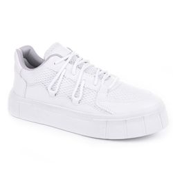 Tênis Casual Feminino Todo Branco Nylon - TENEHI Calçados