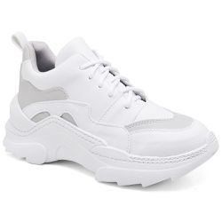 Tênis New Recortes Branco e Cinza Sneaker Chunky -... - TENEHI Calçados