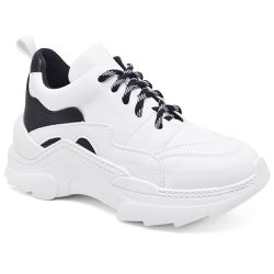 Tênis New Recortes Branco e Preto Sneaker Chunky -... - TENEHI Calçados